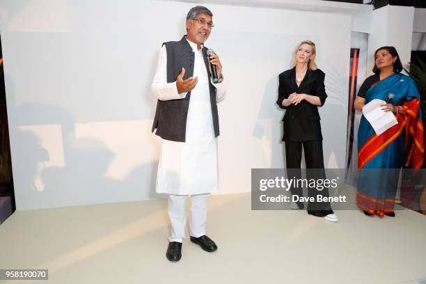 Kailash Satyarthi, Cate Blanchett and Meher Tatna attend the HFPA Event with Particpant Media to Honor the Kailash Satyarthi Children's Foundation in...