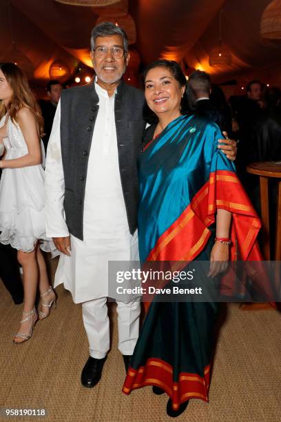 Kailash Satyarthi and Meher Tatna attend the HFPA Event with Particpant Media to Honor the Kailash Satyarthi Children's Foundation in partnership...