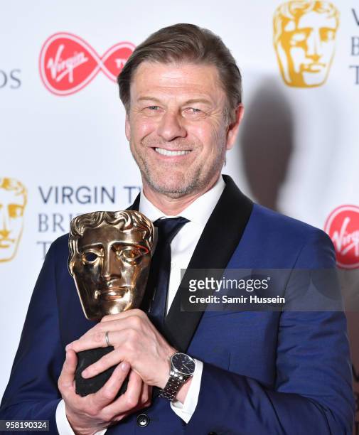 Sean Bean in the press room during the Virgin TV British Academy Television Awards at The Royal Festival Hall on May 13, 2018 in London, England.