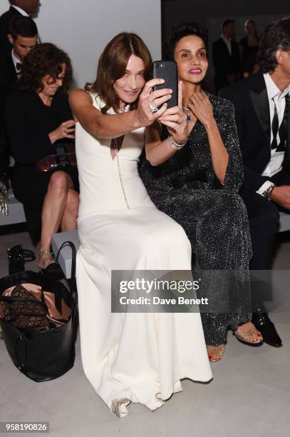 Carla Bruni and Farida Khelfa attend Fashion for Relief Cannes 2018 during the 71st annual Cannes Film Festival at Aeroport Cannes Mandelieu on May...