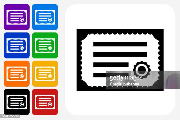 ilustrações, clipart, desenhos animados e ícones de conjunto de botão certificado ícone quadrado - carteira de motorista