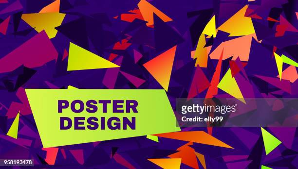 ilustraciones, imágenes clip art, dibujos animados e iconos de stock de colores de fondo poligonal para diseño de cartel - elly99