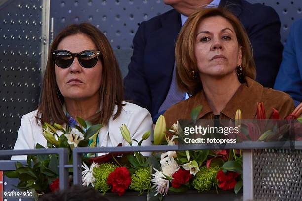 Maria Dolores de Cospedal attends day nine of the Mutua Madrid Open at La Caja Magica on May 13, 2018 in Madrid, Spain.