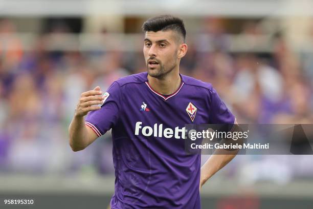 Marco Benassi of ACF Fiorentina gestures during the serie A match between ACF Fiorentina and Cagliari Calcio at Stadio Artemio Franchi on May 13,...