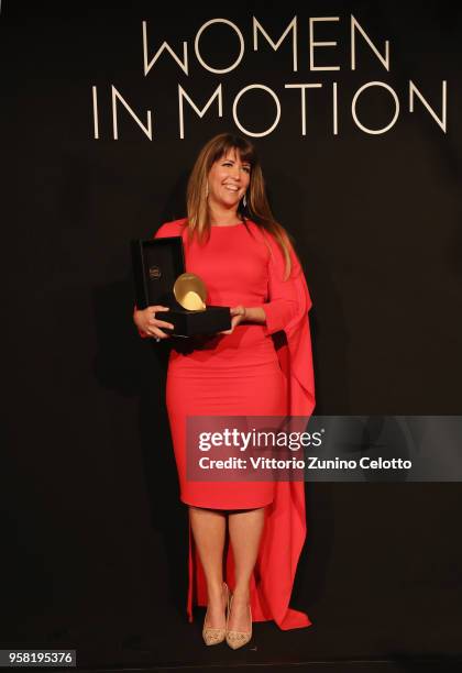 Patty Jenkins receives Women in Motion Award during on May 13, 2018 in Cannes, France.