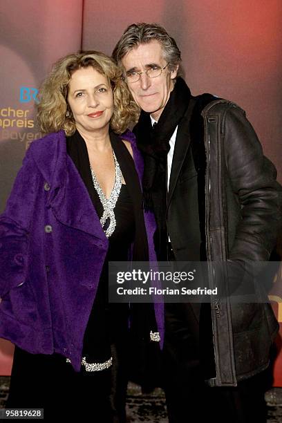 Actress Michaela May and Bernd Schadewald attend the Bavarian Movie Award 2010 at the Prinzregententheater on January 15, 2010 in Munich, Germany.