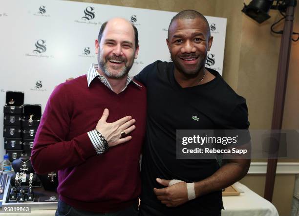 Writer Matthew Weiner poses at the Simmons Jewelry Co. Display during the HBO Luxury Lounge in honor of the 67th annual Golden Globe Awards held at...