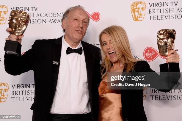 Winners of Specialist Factual for 'Basquiat - Rage To Riches', David Shulman and Janet Lee pose in the press room at the Virgin TV British Academy...