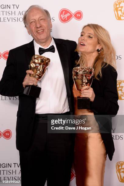 Winners of Specialist Factual for 'Basquiat - Rage To Riches', David Shulman and Janet Lee pose in the press room at the Virgin TV British Academy...