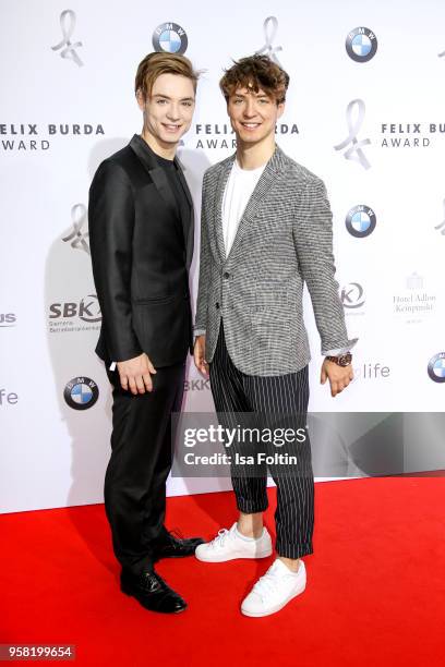 Roman Lochmann and Heiko Lochmann alias 'Die Lochis' attend the Felix Burda Award at Hotel Adlon on May 13, 2018 in Berlin, Germany.