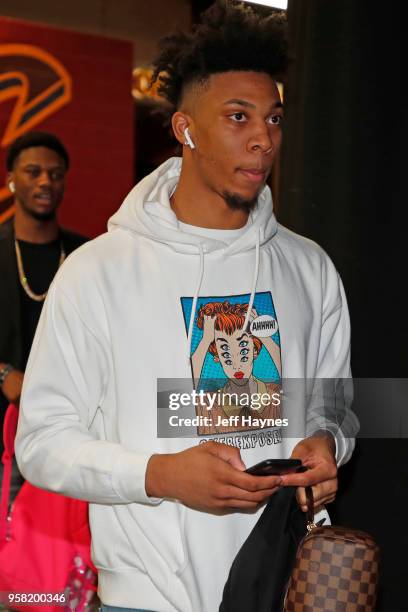 Malachi Richardson of the Toronto Raptors arrives to the arena prior to Game Three of the Eastern Conference Semi Finals of the 2018 NBA Playoffs...