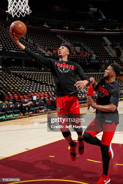 Malachi Richardson of the Toronto Raptors shoots the ball against the Cleveland Cavaliers During Game Three of the Eastern Conference Semi Finals of...