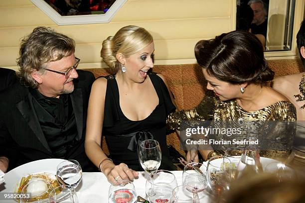 Martin Krug and girlfriend Verena Kerth and tv host Verona Pooth attend the 37th German Filmball 2010 at the Hotel Bayerischer Hof on January 16,...
