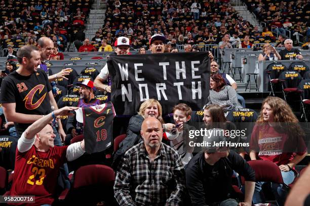 Toronto Raptors fans enjoy Game Three of the Eastern Conference Semi Finals of the 2018 NBA Playoffs between the Toronto Raptors and Cleveland...