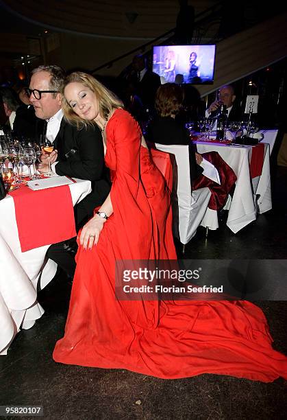 Actress Ann-Kathrin Kramer and actor Harald Krassnitzer attend the 37th German Filmball 2010 at the Hotel Bayerischer Hof on January 16, 2010 in...