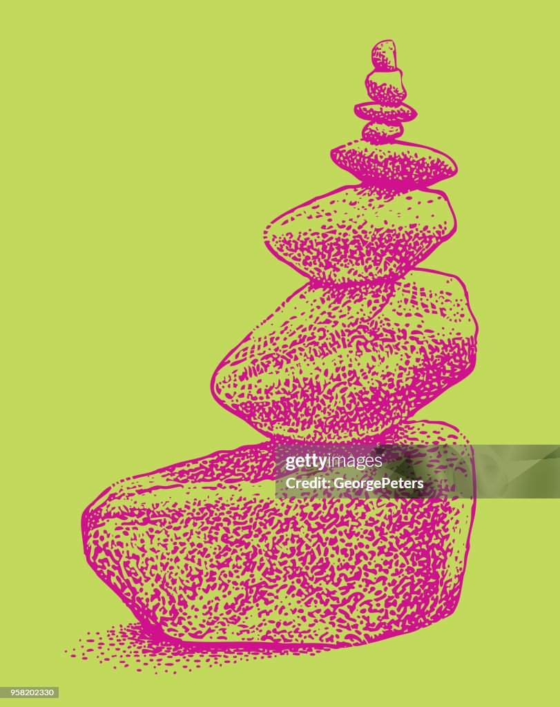 Rock cairn from the Eagle River in Avon, Colorado.