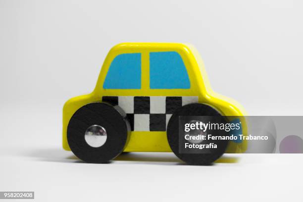 toy car on white background - toy car accident stock pictures, royalty-free photos & images