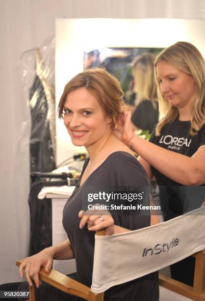 Vinessa Shaw appears at day two of The InStyle Golden Globes Beauty Lounge 2010 at Four Seasons Hotel on January 16, 2010 in Beverly Hills,...