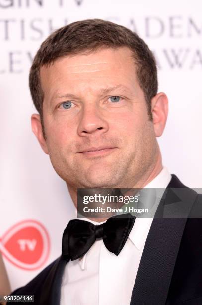 Dermot O'Leary poses in the press room at the Virgin TV British Academy Television Awards at The Royal Festival Hall on May 13, 2018 in London,...