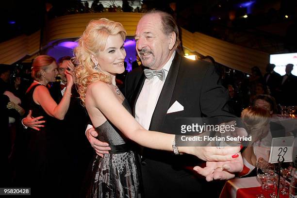 Ralf Siegel and wife Kriemhild Jahn dance at the 37th German Filmball 2010 at the Hotel Bayerischer Hof on January 16, 2010 in Munich, Germany.