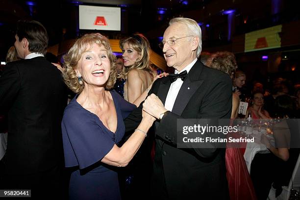 Former Bavarian State Governor Edmund Stoiber and his wife Karin dance at the 37th German Filmball 2010 at the Hotel Bayerischer Hof on January 16,...