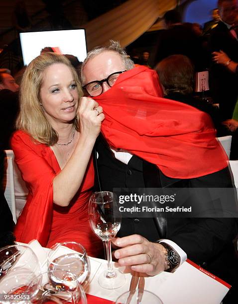 Actress Ann-Kathrin Kramer and actor Harald Krassnitzer attend the 37th German Filmball 2010 at the Hotel Bayerischer Hof on January 16, 2010 in...