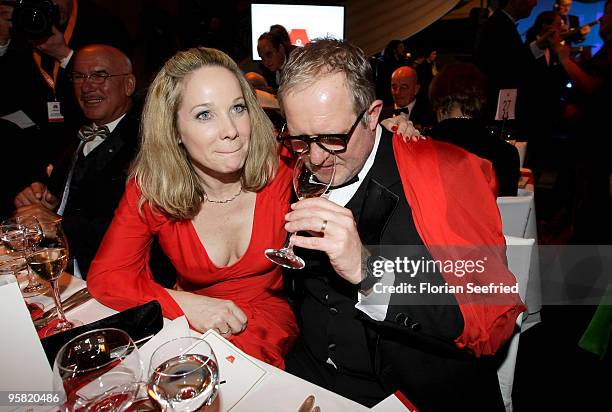 Actress Ann-Kathrin Kramer and actor Harald Krassnitzer attend the 37th German Filmball 2010 at the Hotel Bayerischer Hof on January 16, 2010 in...