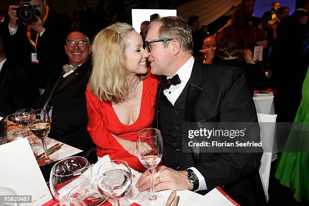 Actress Ann-Kathrin Kramer and actor Harald Krassnitzer attend the 37th German Filmball 2010 at the Hotel Bayerischer Hof on January 16, 2010 in...