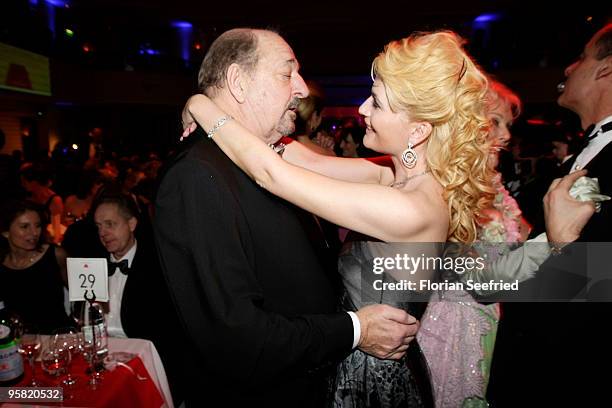 Ralf Siegel and wife Kriemhild Jahn dance at the 37th German Filmball 2010 at the Hotel Bayerischer Hof on January 16, 2010 in Munich, Germany.