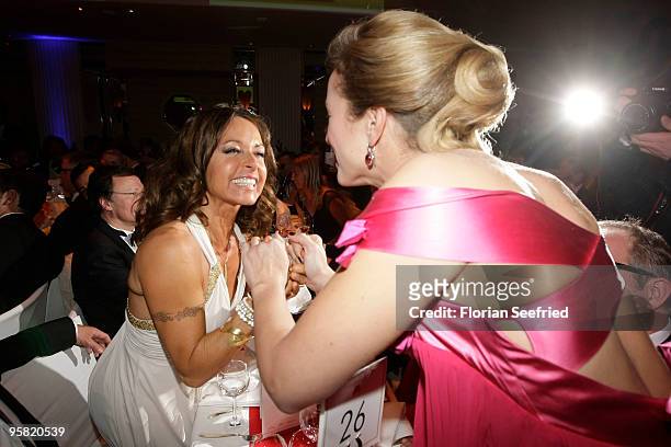 Actress Christina Plate and actress Lara Joy Koerner attend the 37th German Filmball 2010 at the Hotel Bayerischer Hof on January 16, 2010 in Munich,...