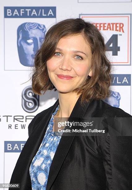 Actress Maggie Gyllenhaal arrives at the BAFTA/LA 16th Annual Awards Season Tea Party, held at the Beverly Hills Hotel on January 16, 2010 in Beverly...