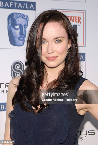 Actress Elyse Levesque arrives at the BAFTA/LA 16th Annual Awards Season Tea Party, held at the Beverly Hills Hotel on January 16, 2010 in Beverly...