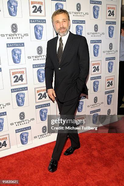 Actor Christoph Waltz arrives at the BAFTA/LA 16th Annual Awards Season Tea Party, held at the Beverly Hills Hotel on January 16, 2010 in Beverly...