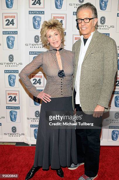 Actress Jane Fonda arrives with boyfriend Richard Perry at the BAFTA/LA 16th Annual Awards Season Tea Party, held at the Beverly Hills Hotel on...