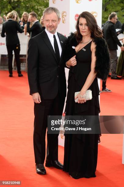 John Simm and Kate Magowan attend the Virgin TV British Academy Television Awards at The Royal Festival Hall on May 13, 2018 in London, England.