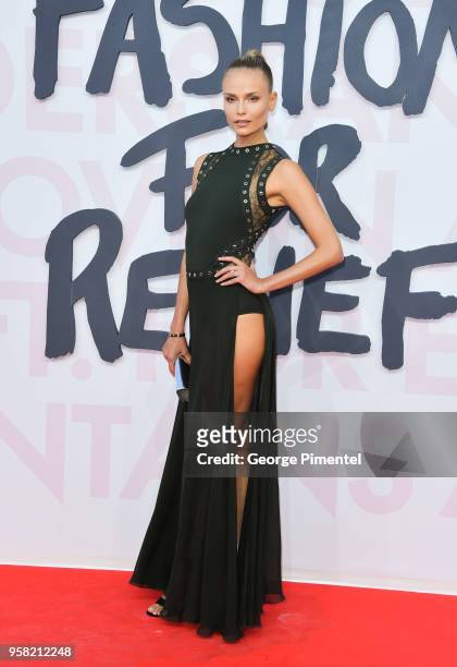 Natasha Poly attends Fashion For Relief Cannes 2018 during the 71st annual Cannes Film Festival at Aeroport Cannes Mandelieu on May 13, 2018 in...