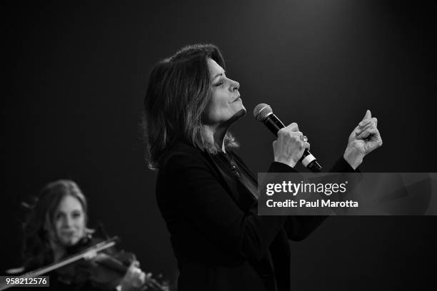 Rosanne Cash performs with students at the Berklee College of Music Commencement Concert at Agganis Arena at Boston University on May 11, 2018 in...