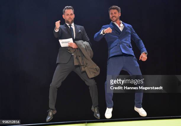Matthias Killing and Thore Schoelermann during the GreenTec Awards 2018 at ICM Munich on May 13, 2018 in Munich, Germany.