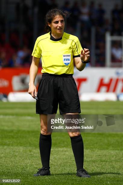 Referee Riem Hussein during the 3. Liga match between SC Fortuna Koeln and SC Paderborn 07 at Suedstadion on May 12, 2018 in Cologne, Germany. Riem...