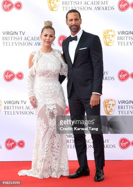 Kate Wright and Rio Ferdinand attend the Virgin TV British Academy Television Awards at The Royal Festival Hall on May 13, 2018 in London, England.