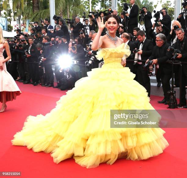 Araya Hargate attends the screening of "Sink Or Swim " during the 71st annual Cannes Film Festival at Palais des Festivals on May 13, 2018 in Cannes,...