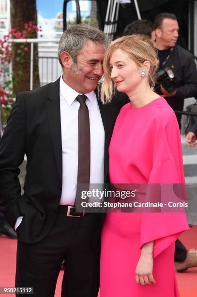 Sergi Lopez and Alba Rohrwacher attend the screening of "Happy As Lazzaro " during the 71st annual Cannes Film Festival at Palais des Festivals on...