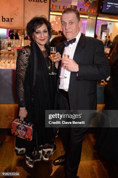 Meera Syal and Nigel Lindsay attend The Old Vic Bicentenary Ball to celebrate the theatre's 200th birthday at The Old Vic Theatre on May 13, 2018 in...