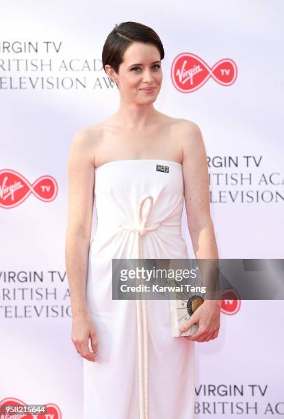 Claire Foy attends the Virgin TV British Academy Television Awards at The Royal Festival Hall on May 13, 2018 in London, England.
