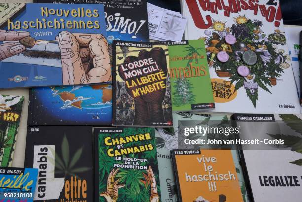 Parisians demonstrate to legalize soft drugs on May 12, 2018 in Paris, France. The Cannaparade is the main manifestation in France in favor of a...