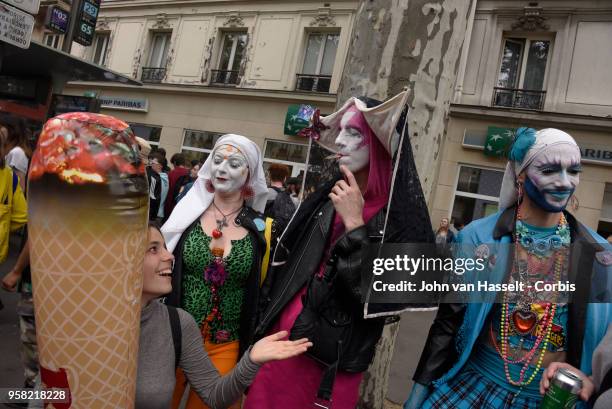 Parisians demonstrate to legalize soft drugs on May 12, 2018 in Paris, France. The Cannaparade is the main manifestation in France in favor of a...