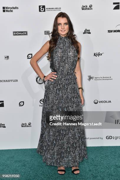 Model Jennifer attends the GreenTec Awards 2018 at ICM Munich on May 13, 2018 in Munich, Germany.
