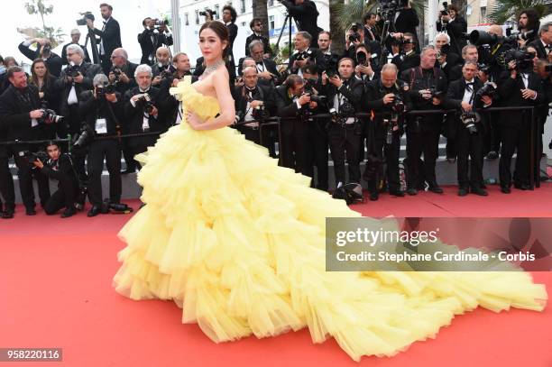 Araya Hargate attends the "Sink Or Swim " Photocall during the 71st annual Cannes Film Festival at Palais des Festivals on May 13, 2018 in Cannes,...