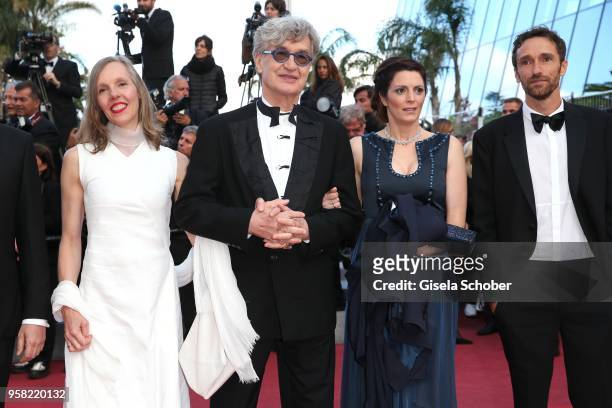 Donata Wenders, director Wim Wenders, Samanta Gandolfi Branca and Alessandro Lo Monaco attend the screening of "Sink Or Swim " during the 71st annual...