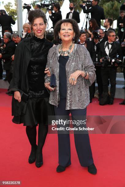 Claudia Squitieri and mother Claudia Cardinale attend the screening of "Sink Or Swim " during the 71st annual Cannes Film Festival at Palais des...
